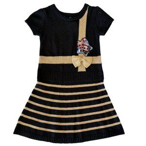 L. O. L. Surprise Black and Gold Knit Dress